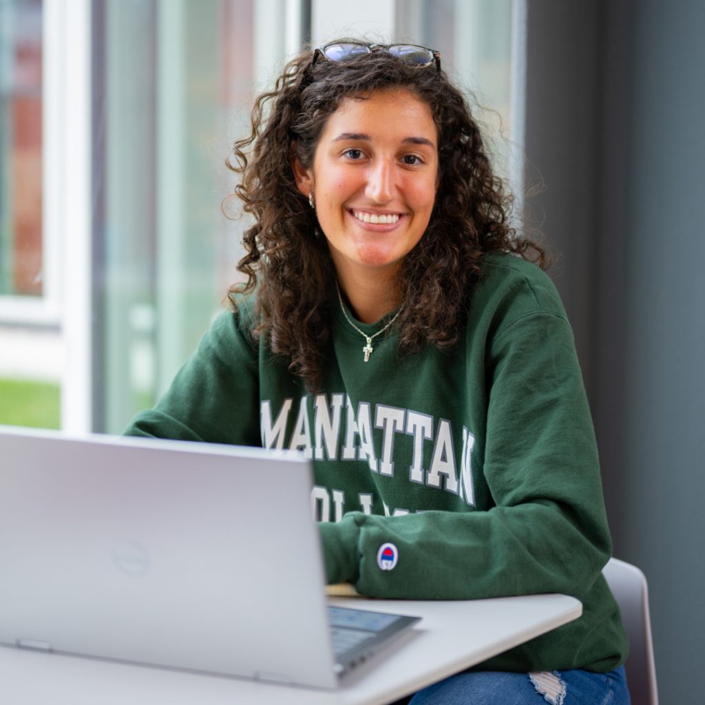 Student at computer