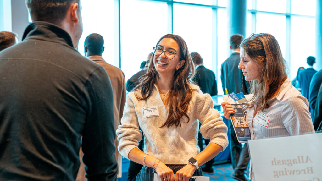 student at career fair